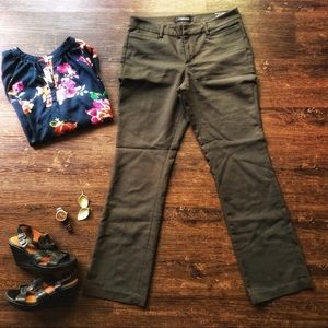Liverpool Jeans peat green pants boot cut stretch